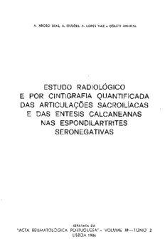 Volume XI - Separata Estudo Radiológico e por Cintigrafia Quantificada das Articulações Sacroilia