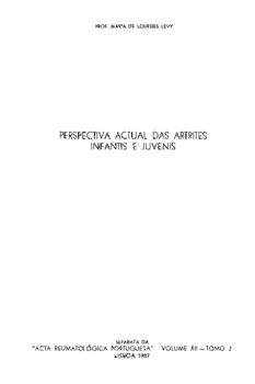 Volume XII - Separata Perspectiva Actual das Artrites Infantis e Juvenis