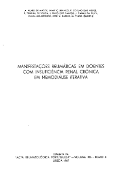 Volume VI - Separata Manifestações Reumáticas em Doentes com Insuficiência Renal Crónica em Hem