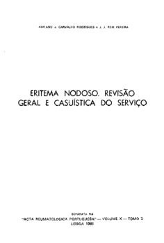 Volume X - Separata Eritema Nodoso Revisão Geral e Casuística do Serviço